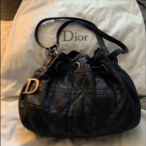 Authentic Christian Dior quilted bucket bag